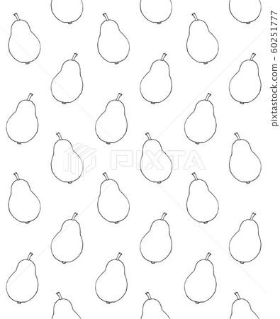 Vector Seamless Pattern Of Hand Drawn Outline Pear Stock Illustration