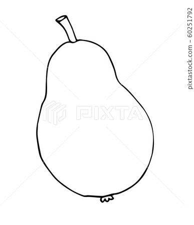 Vector Hand Drawn Sketch Doodle Outline Pear Stock Illustration