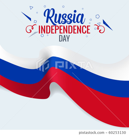Isolated Russia Flag waving 3d Realistic fabric	 60253130