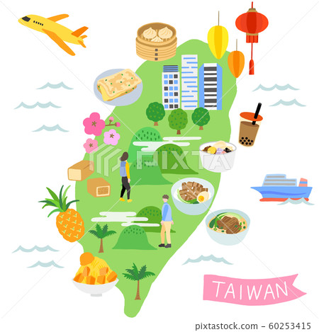 台灣地圖觀光插畫地圖 60253415