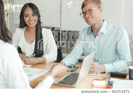 business people discussing on performance revenue business people discussing on performance revenue 60253971