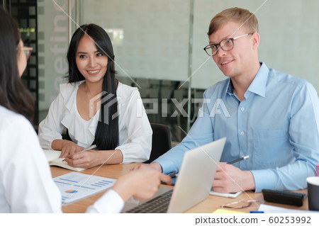 business people discussing on performance revenue business people discussing on performance revenue 60253992