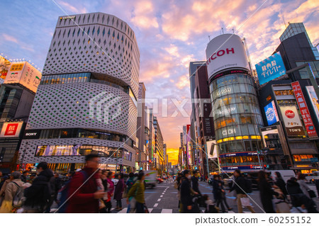 東京的城市景觀在東京，銀座 60255152