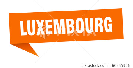Luxembourg sticker. Orange Luxembourg signpost Luxembourg sticker. Orange Luxembourg signpost 60255906
