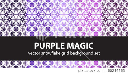 Snowflake pattern set Purple Magic. Vector 60256363