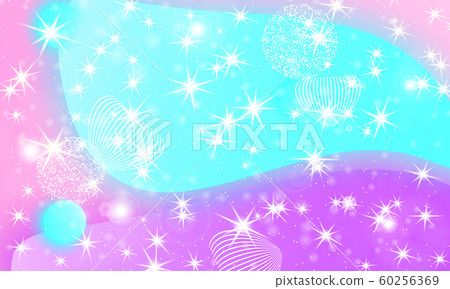 Unicorn rainbow. Fluid shapes composition. 60256369