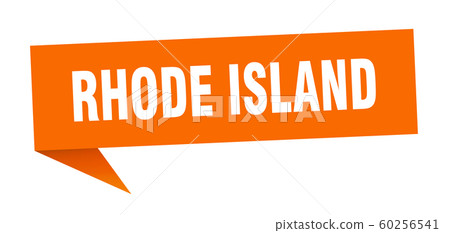 Rhode Island sticker. Orange Rhode Island signpost Rhode Island sticker. Orange Rhode Island signpost 60256541