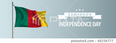 Cameroon happy independence day greeting card, banner vector illustration 60256777