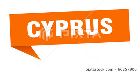 Cyprus sticker. Orange Cyprus signpost pointer 60257906