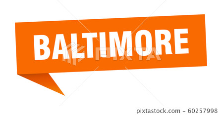 Baltimore sticker. Orange Baltimore signpost 60257998