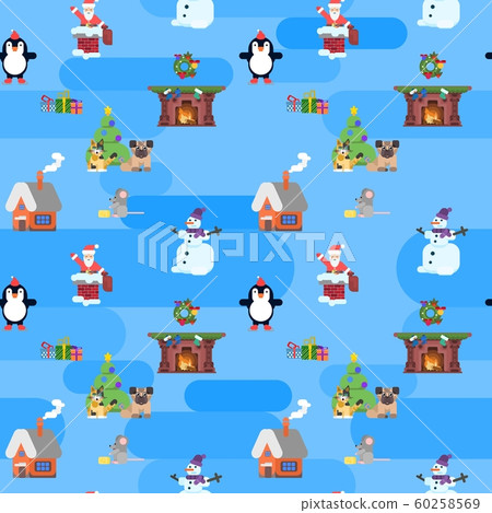bright illustration wrapping paper new year versia 60258569