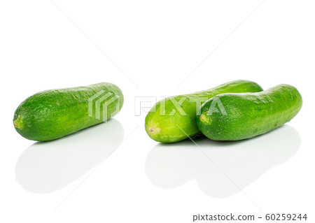 Fresh green baby cucumber isolated on white 60259244