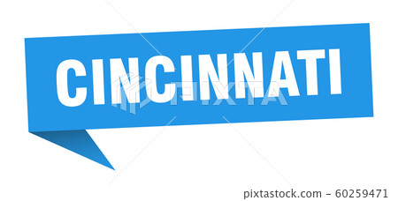 Cincinnati sticker. Blue Cincinnati signpost Cincinnati sticker. Blue Cincinnati signpost 60259471