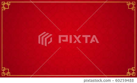 Oriental chinese border ornament on red background, vector illustration Oriental chinese border ornament on red background, vector illustration 60259488