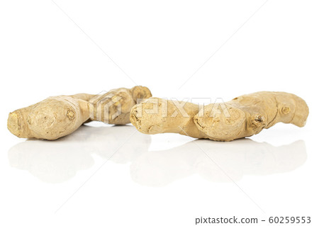 Fresh brown ginger isolated on white Fresh brown ginger isolated on white 60259553
