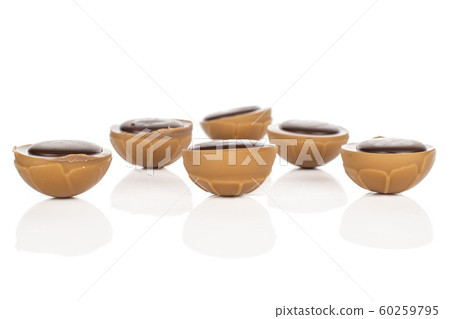 Sweet brown toffee isolated on white Sweet brown toffee isolated on white 60259795