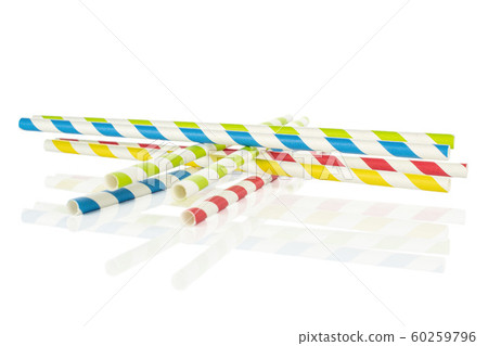 Colorful paper straw isolated on white Colorful paper straw isolated on white 60259796