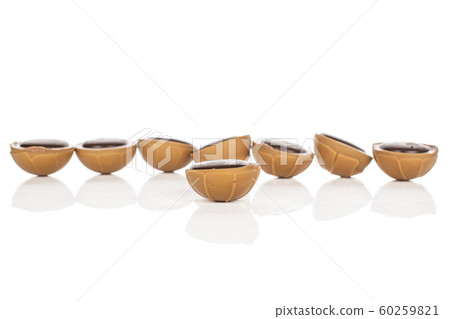 Sweet brown toffee isolated on white 60259821