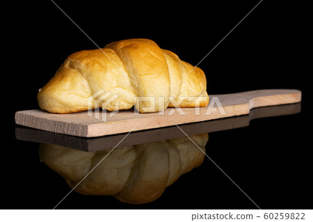 Sweet mini croissant isolated on black glass 60259822