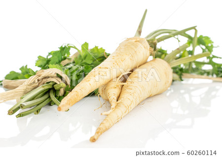 White parsley root isolated on white White parsley root isolated on white 60260114