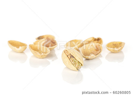 Salted pistachio isolated on white Salted pistachio isolated on white 60260805