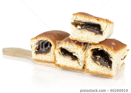 Czech sweet bun isolated on white Czech sweet bun isolated on white 60260919