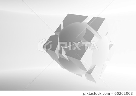 Abstract white flying object 3d 60261008
