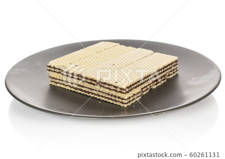 Chocolate biscuit wafer isolated on white Chocolate biscuit wafer isolated on white 60261131