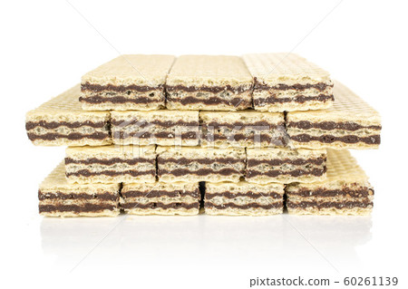 Chocolate biscuit wafer isolated on white Chocolate biscuit wafer isolated on white 60261139