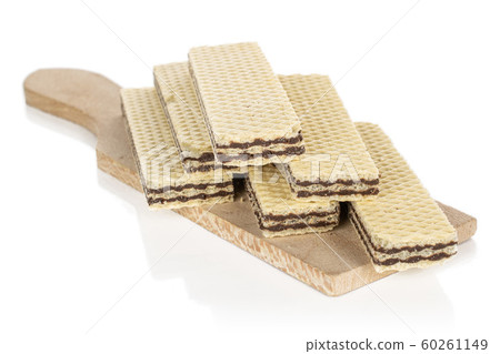 Chocolate biscuit wafer isolated on white Chocolate biscuit wafer isolated on white 60261149
