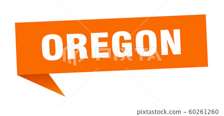 Oregon sticker. Orange Oregon signpost pointer Oregon sticker. Orange Oregon signpost pointer 60261260