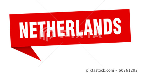 Netherlands sticker. Red Netherlands signpost 60261292
