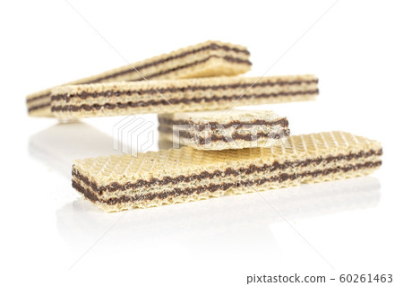 Chocolate biscuit wafer isolated on white Chocolate biscuit wafer isolated on white 60261463