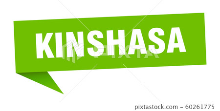 Kinshasa sticker. Green Kinshasa signpost pointer 60261775