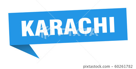 Karachi sticker. Blue Karachi signpost pointer 60261782