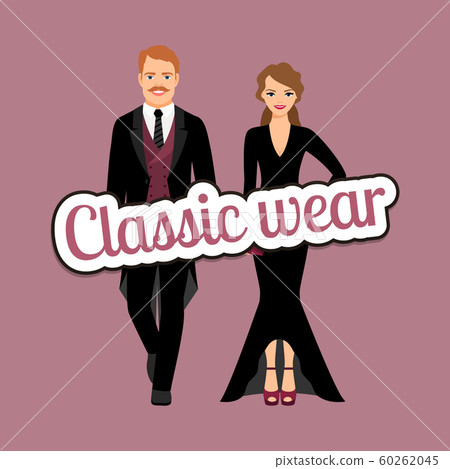 People in classic evening fashion outfit 60262045