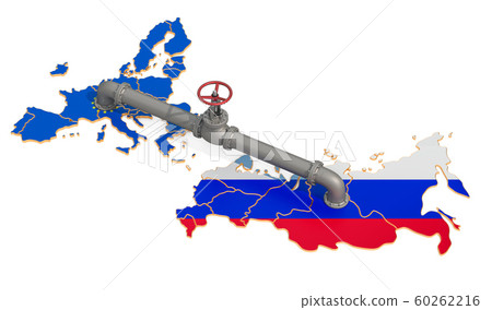 Russia-EU gas pipeline, 3D rendering Russia-EU gas pipeline, 3D rendering 60262216