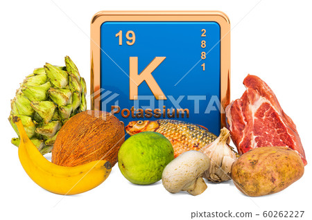 Foods Highest in Potassium, 3D rendering 60262227