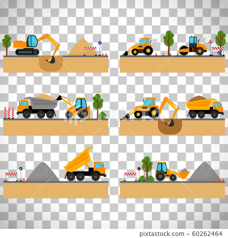 Building site machinery on transparent background 60262464