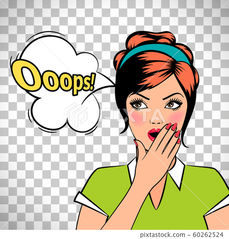 Oops comic pop art woman 60262524