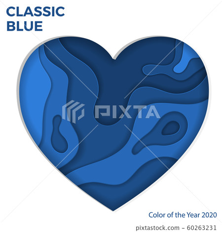 Classic Blue Paper Cut Heart 60263231