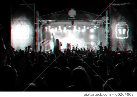 crowd of fans at a musical concert of a popular rock artist crowd of fans at a musical concert of a popular rock artist 60264002