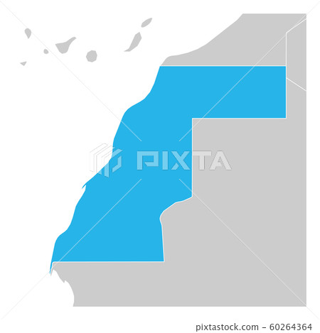 Map of Western Sahara green highlighted with neighbor countries Map of Western Sahara green highlighted with neighbor countries 60264364