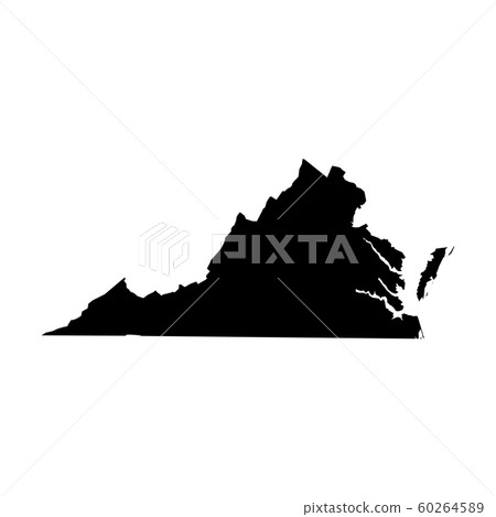 Virginia, state of USA - solid black silhouette... - Stock Illustration ...