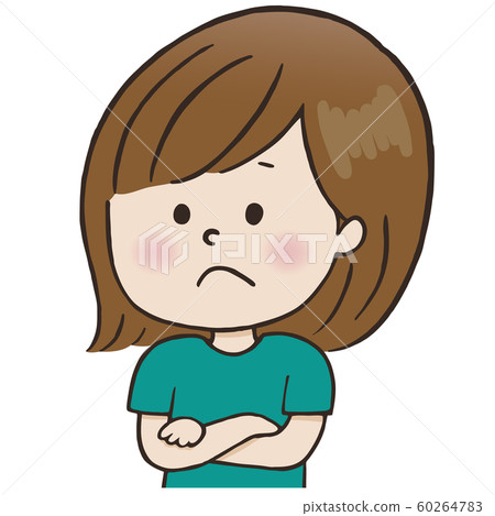 面部表情_思考(女性) 面部表情_思考(女性) 60264783
