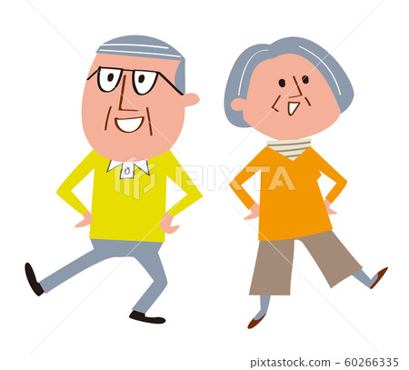 A cheerful old couple 60266335