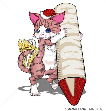 Crayon Cat_Santa 60269166