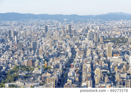 從阿倍野Harukas向北的大阪城市景觀 從阿倍野Harukas向北的大阪城市景觀 60273578