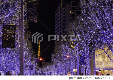 (東京)Keyakizaka照明和東京鐵塔 (東京)Keyakizaka照明和東京鐵塔 60273607