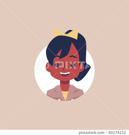 African american school girl avatar - cartoon flat vector illustration isolated. 60274232